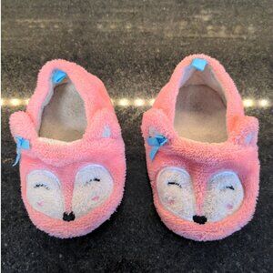 Toddler Fox Slippers size 6 pink baby animal